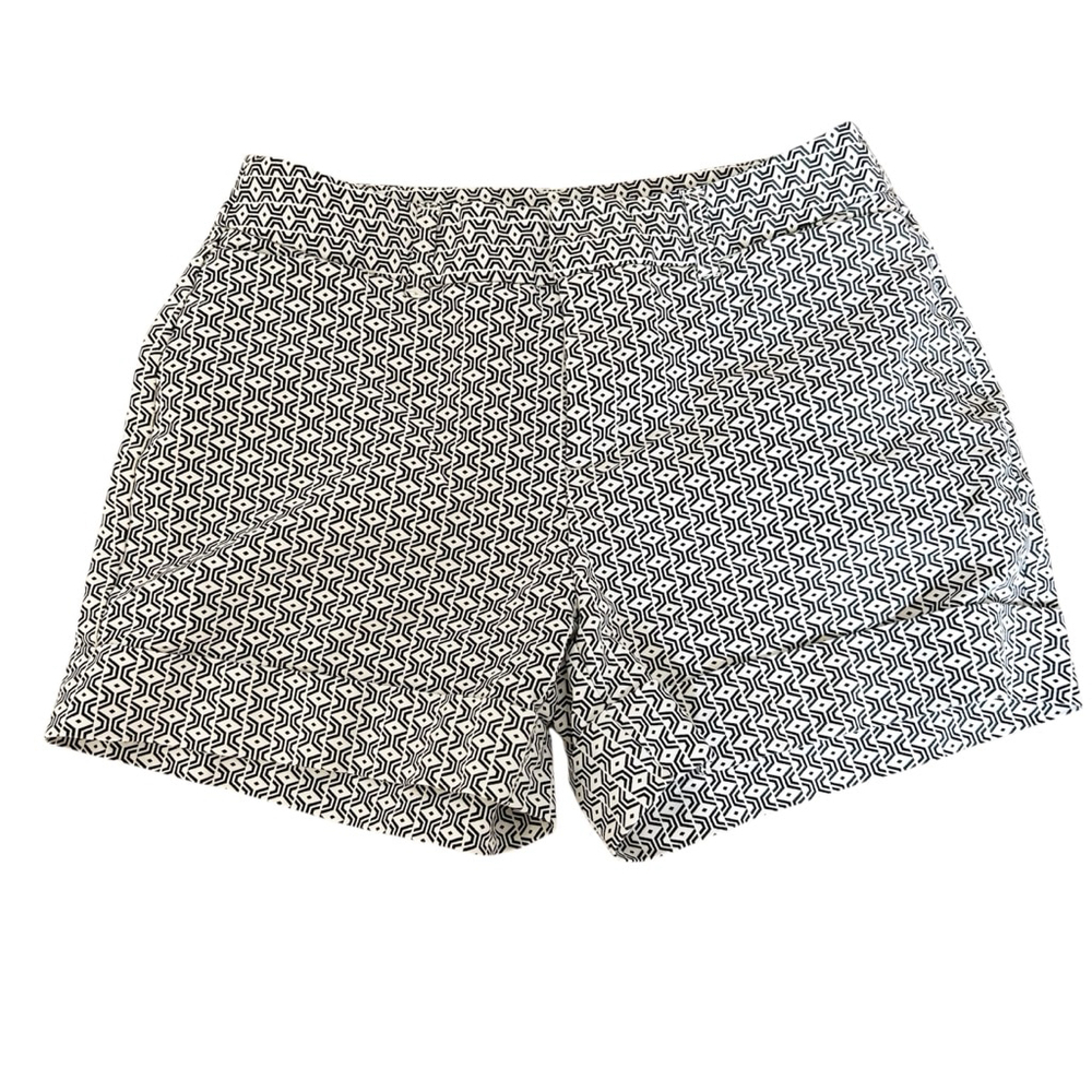 Catherine Malandrino Shorts Size 6 White & Black Patterned Spring Summer